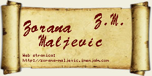 Zorana Maljević vizit kartica